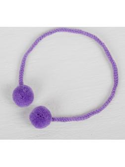 Декоративный элемент на верёвочке 2 шарика, d= 1,5 см, набор 6 шт., цвет фиолетовый