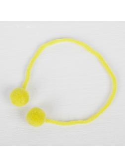 Декоративный элемент на верёвочке 2 шарика, d= 1,5 см, набор 6 шт., цвет жёлтый