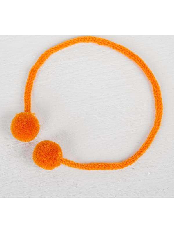 Декоративный элемент на верёвочке 2 шарика, d= 1,5 см, набор 6 шт., цвет оранжевый