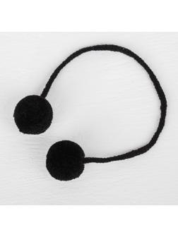 Декоративный элемент на верёвочке 2 шарика, d= 3 см, набор 4 шт., цвет чёрный