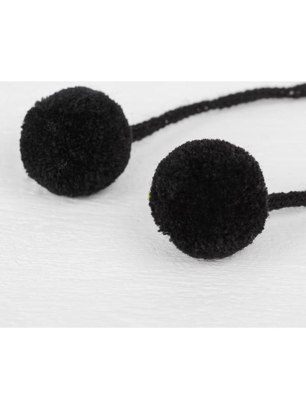 Декоративный элемент на верёвочке 2 шарика, d= 3 см, набор 4 шт., цвет чёрный