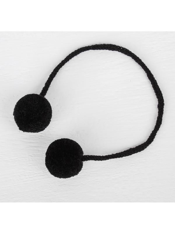 Декоративный элемент на верёвочке 2 шарика, d= 3 см, набор 4 шт., цвет чёрный