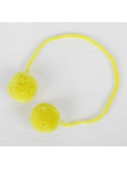 Декоративный элемент на верёвочке 2 шарика, d= 3 см, набор 4 шт., цвет жёлтый