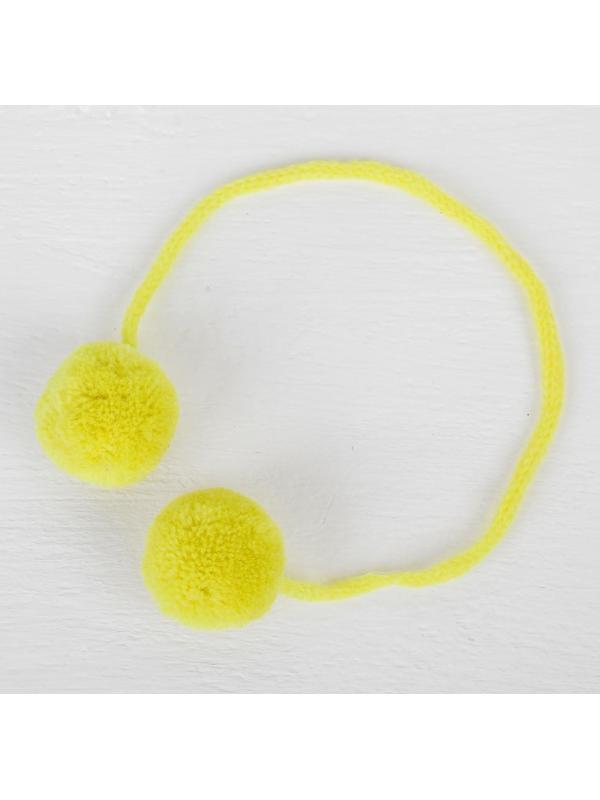 Декоративный элемент на верёвочке 2 шарика, d= 3 см, набор 4 шт., цвет жёлтый