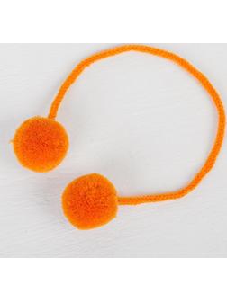 Декоративный элемент на верёвочке 2 шарика, d= 3 см, набор 4 шт., цвет оранжевый