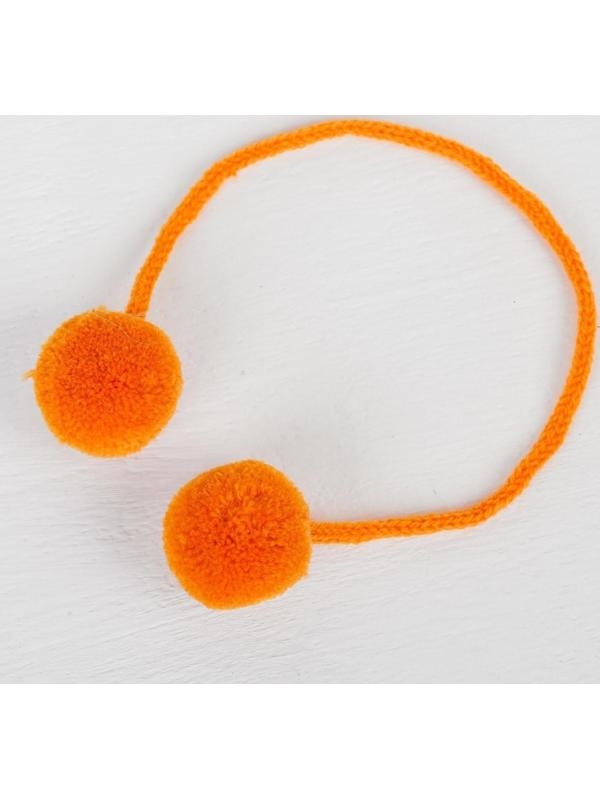 Декоративный элемент на верёвочке 2 шарика, d= 3 см, набор 4 шт., цвет оранжевый