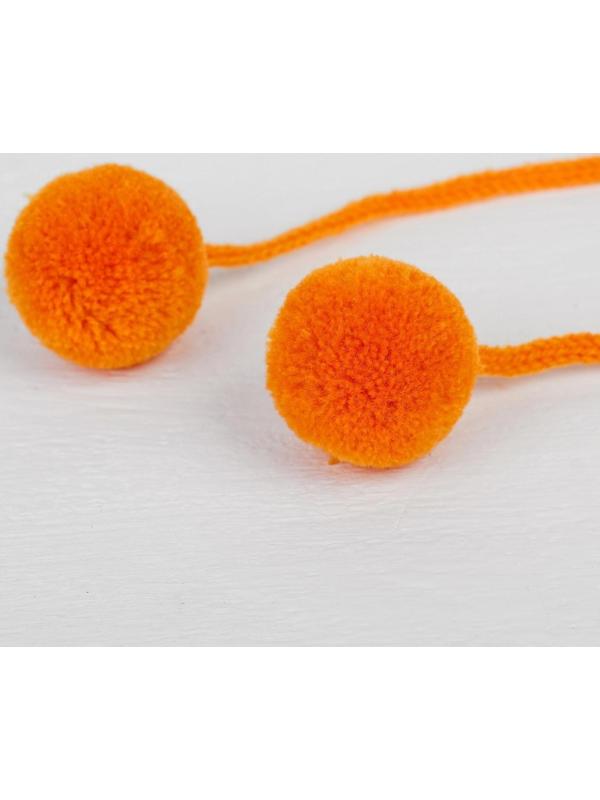 Декоративный элемент на верёвочке 2 шарика, d= 3 см, набор 4 шт., цвет оранжевый