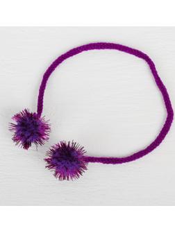 Декоративный элемент на верёвочке 2 шарика с блеском, d= 2 см, набор 8 шт., цвет фиолетовый