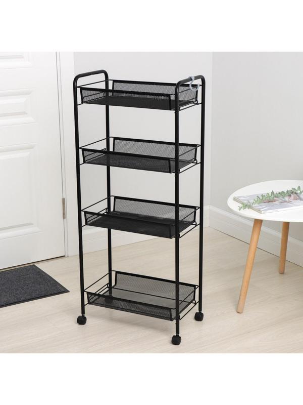 Этажерка для обуви ЗМИ «Ладья 24К», 4 яруса, 44×25×100 см, цвет чёрный