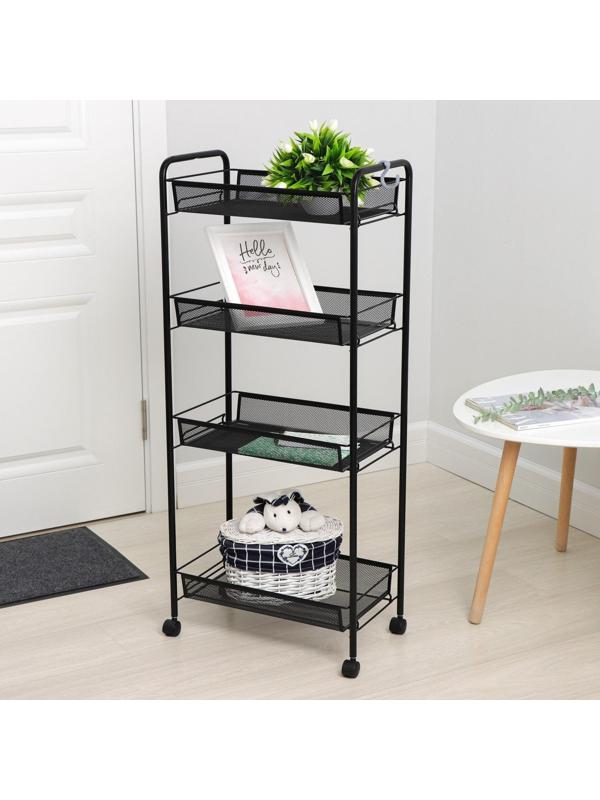 Этажерка для обуви ЗМИ «Ладья 24К», 4 яруса, 44×25×100 см, цвет чёрный