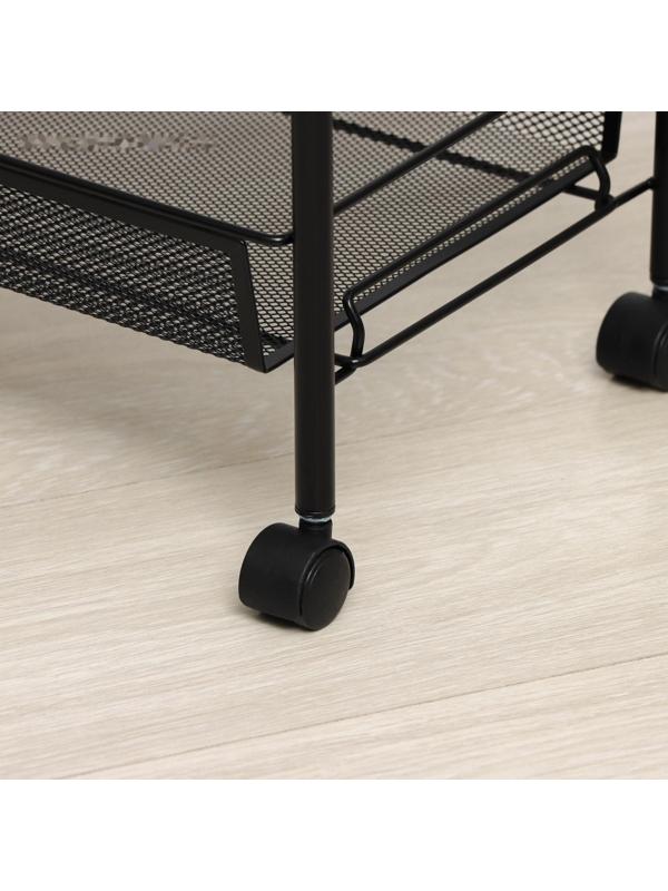 Этажерка для обуви ЗМИ «Ладья 24К», 4 яруса, 44×25×100 см, цвет чёрный