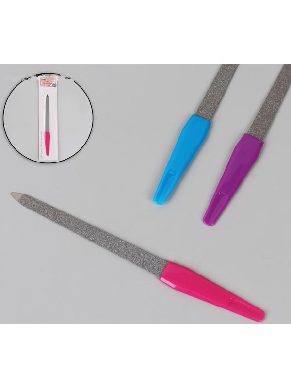 Пилка металлическая для ногтей, 17 см, на блистере, цвет МИКС