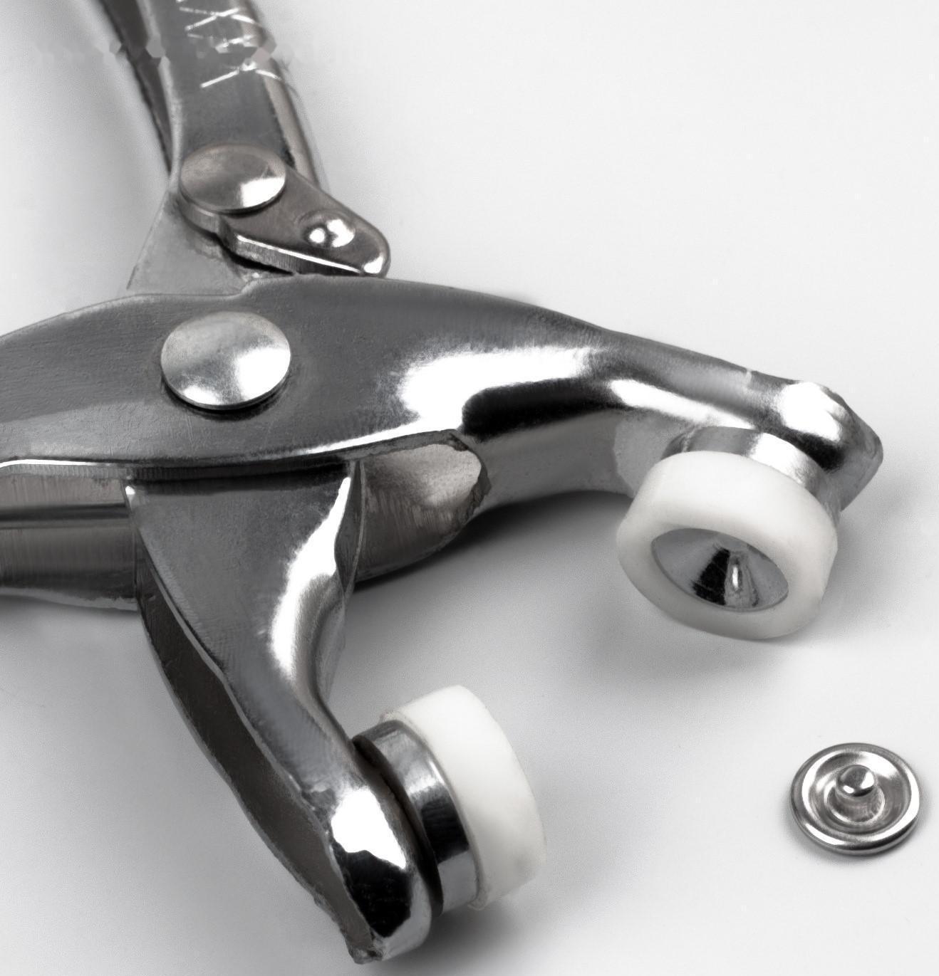 Щипцы для установки кнопок, с кнопками, 14 × 6 см