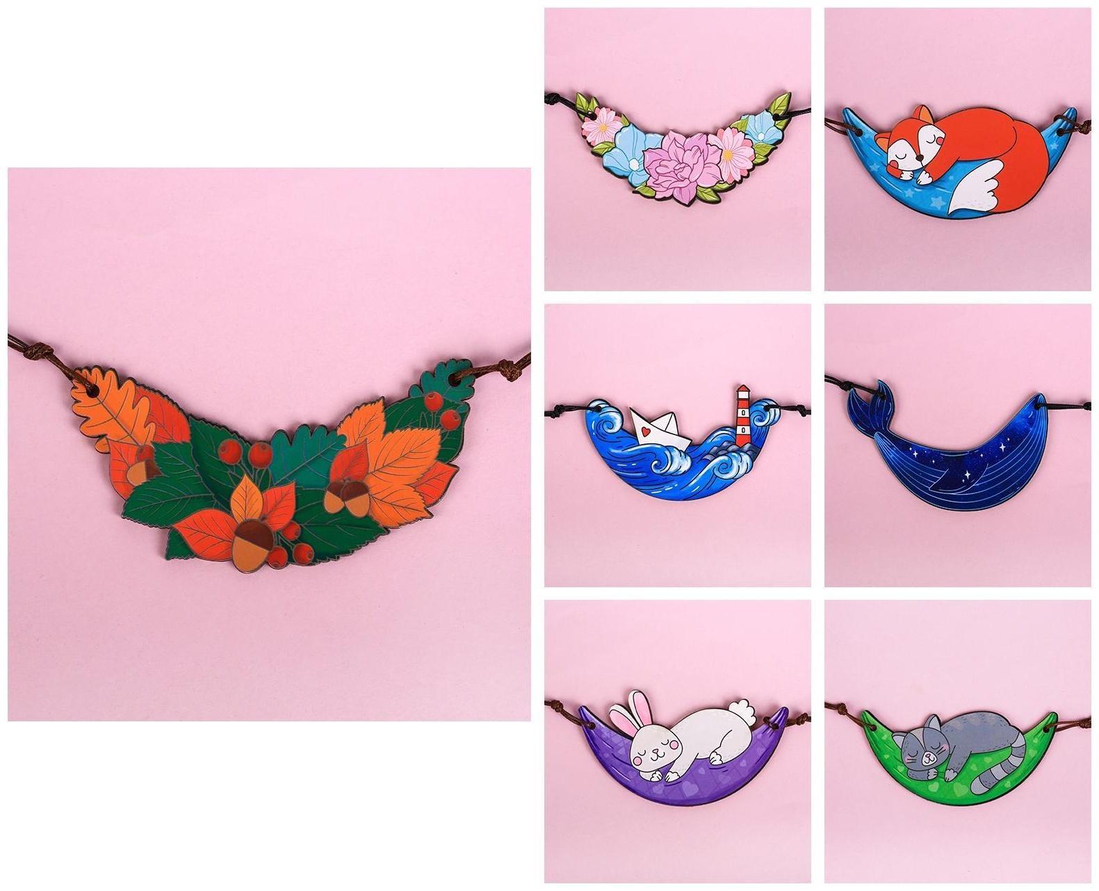 Кулон деревянный «МИКС», 17 х 7 СМ