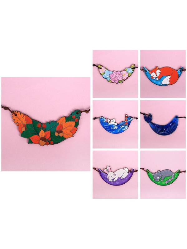 Кулон деревянный «МИКС», 17 х 7 СМ