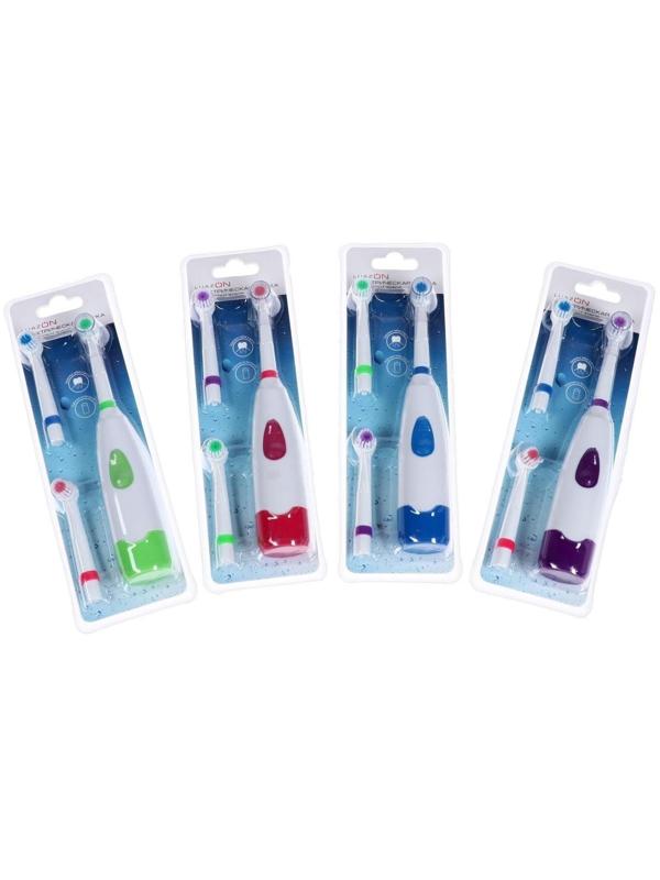 Электрическая зубная щётка Luazon LP-001, 3 насадки, от 2xАА (не в комплекте), МИКС