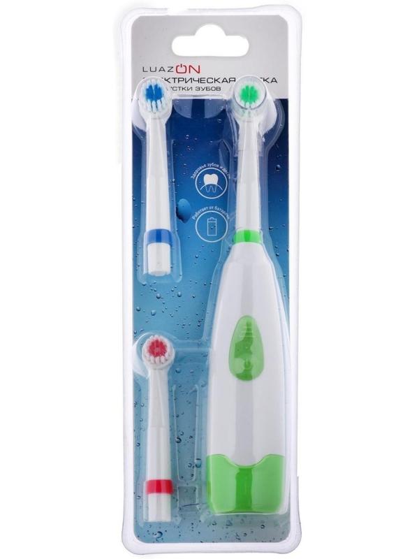 Электрическая зубная щётка Luazon LP-001, 3 насадки, от 2xАА (не в комплекте), МИКС