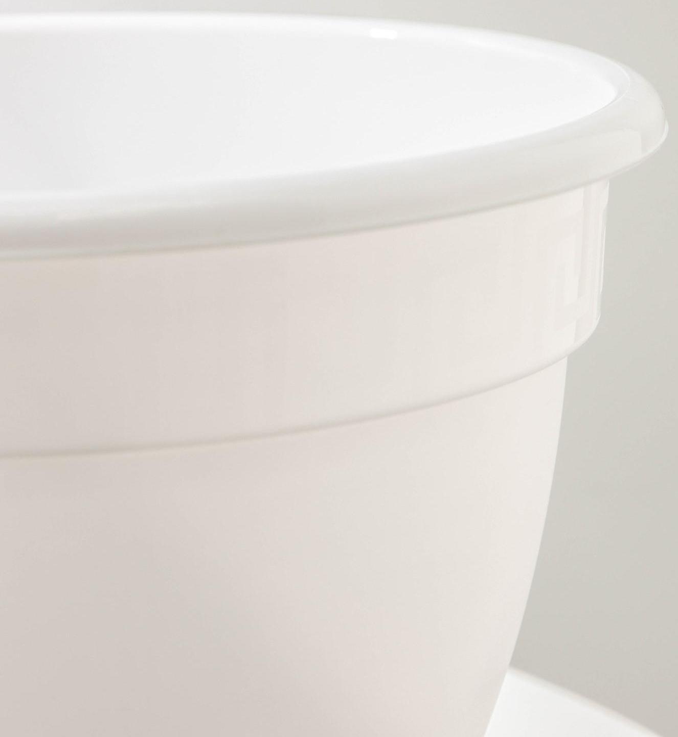 Горшок для цветов с поддоном «Антик», 3,6 л, d=22 см, цвет белый