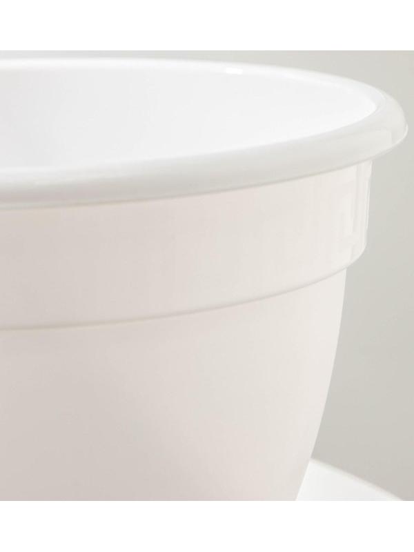 Горшок для цветов с поддоном «Антик», 3,6 л, d=22 см, цвет белый