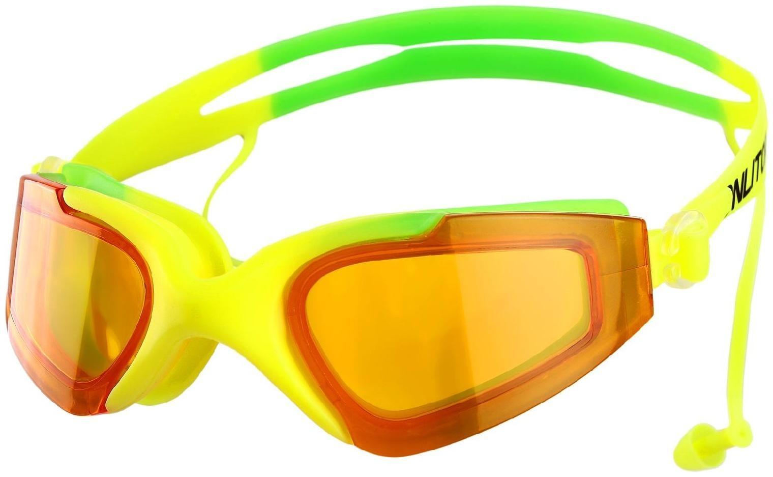 Очки для плавания + беруши, цвета микс