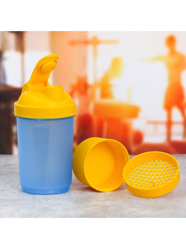 Шейкер спортивный с чашей под протеин, 500 мл