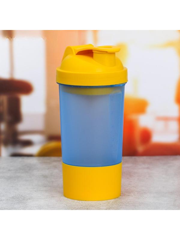 Шейкер спортивный с чашей под протеин, 500 мл