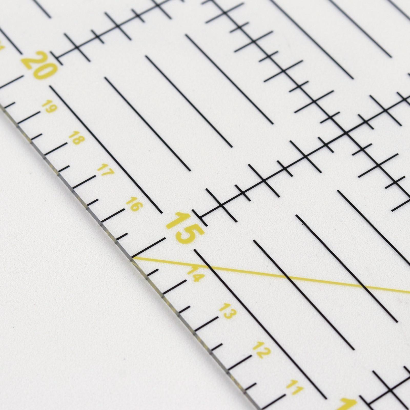 Линейка для квилтинга и пэчворка, 30 × 15 см, толщина 3 мм, цвет белый