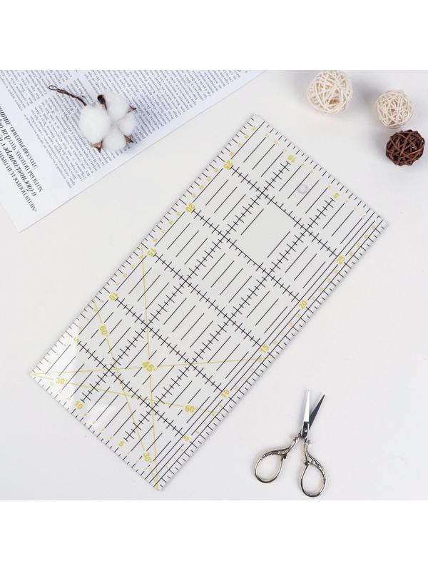 Линейка для квилтинга и пэчворка, 30 × 15 см, толщина 3 мм, цвет белый