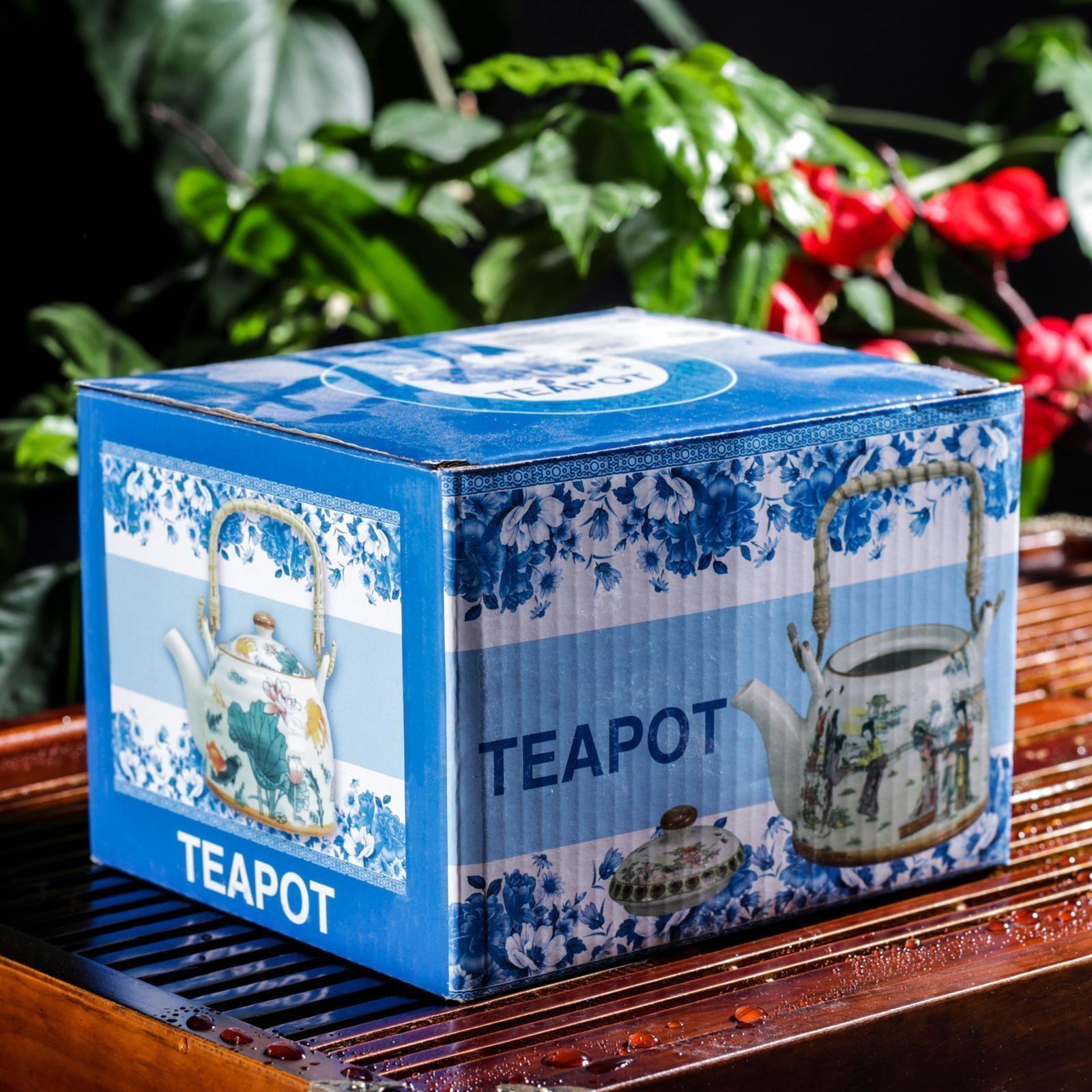 Чайник керамический заварочный «Бабочки», 600 мл, металлическое сито