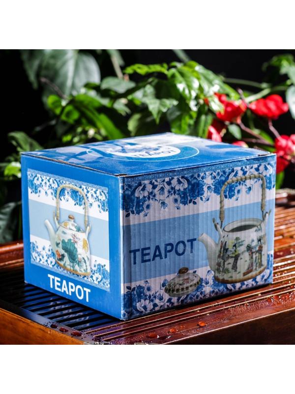 Чайник керамический заварочный «Бабочки», 600 мл, металлическое сито