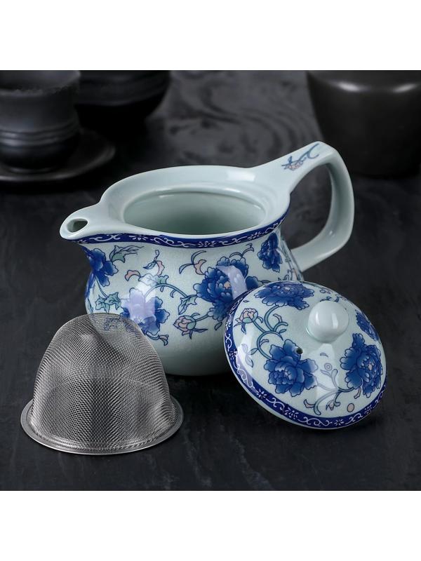 Чайник керамический заварочный «Цветение роз», 400 мл, с металлическим ситом