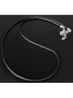 Шнурок нейлоновый d=2мм, канатное плетение, 45см, цвет чёрный