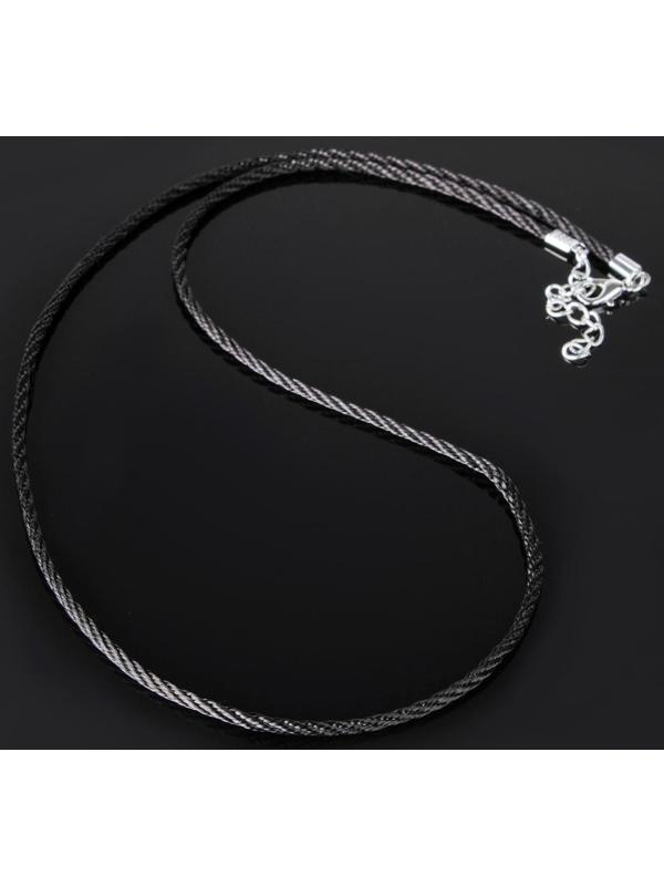 Шнурок нейлоновый d=2мм, канатное плетение, 45см, цвет чёрный