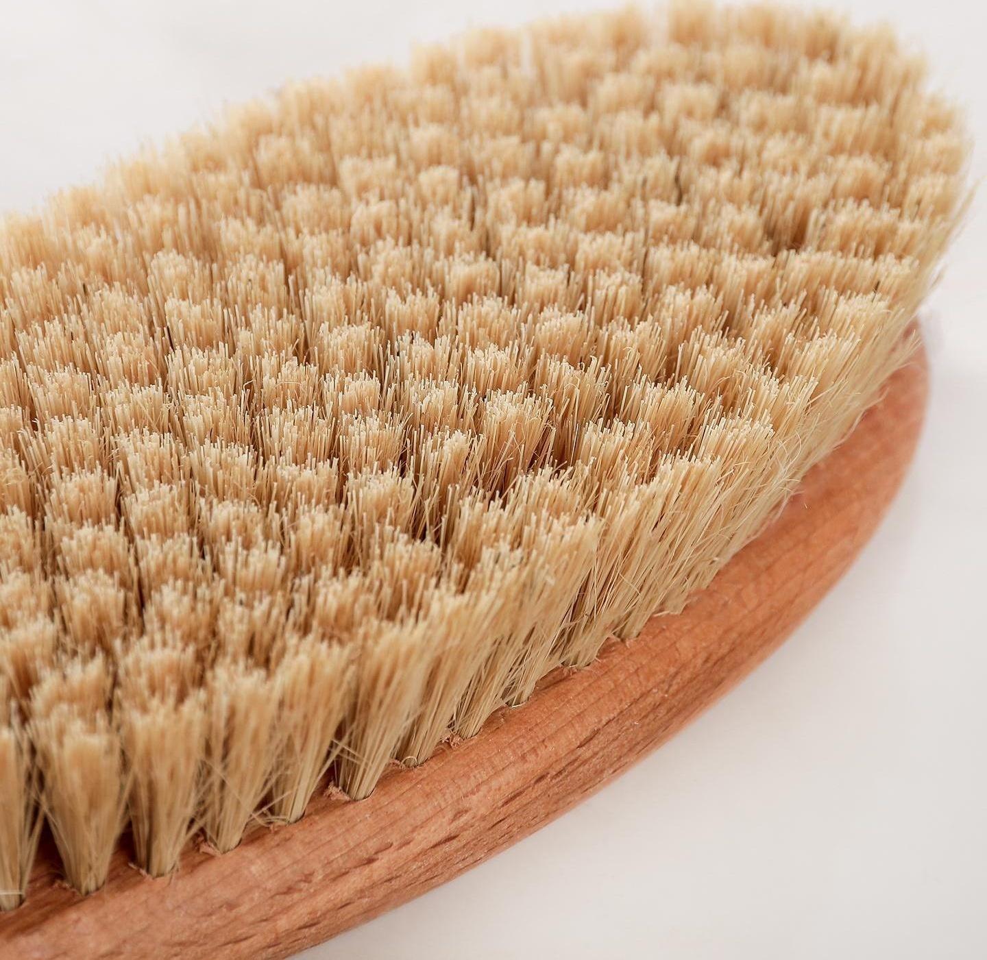 Щётка для сухого массажа, с ручкой, натуральная щетина, 25 мм