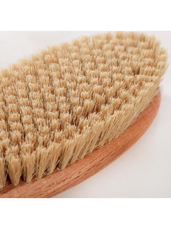 Щётка для сухого массажа, с ручкой, натуральная щетина, 25 мм