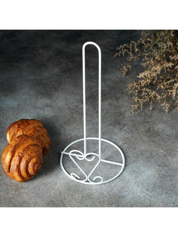 Подставка под бумажные полотенца Доляна «Сердце», 13,5×13,5×28 см, цвет белый