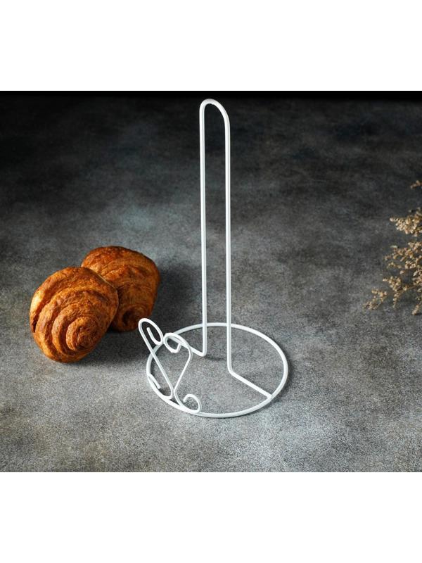 Подставка под бумажные полотенца Доляна «Сердце», 13,5×13,5×28 см, цвет белый