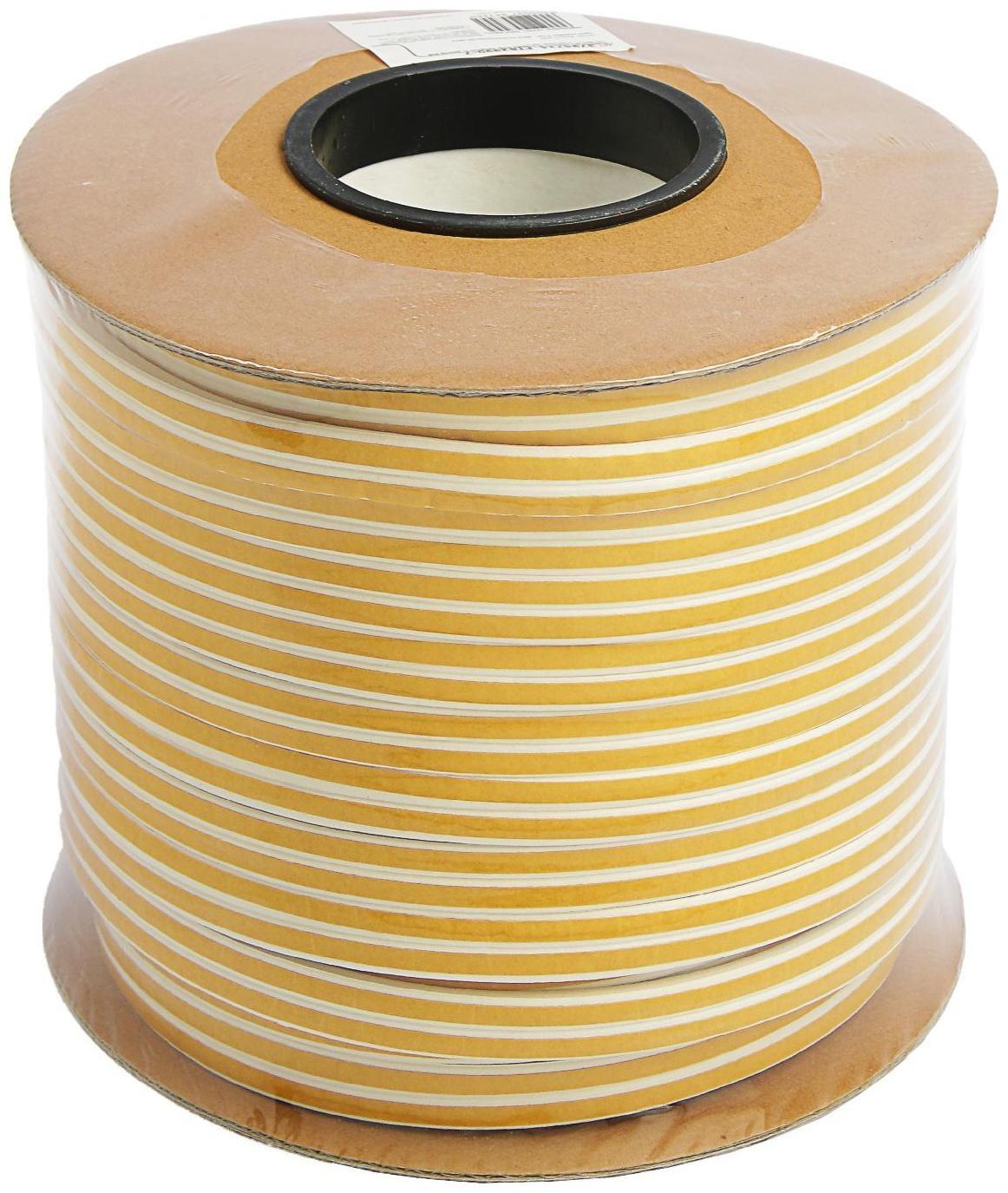 Уплотнитель резиновый ТУНДРА, профиль D, размер 9х8 мм, белый, в катушке 100 м