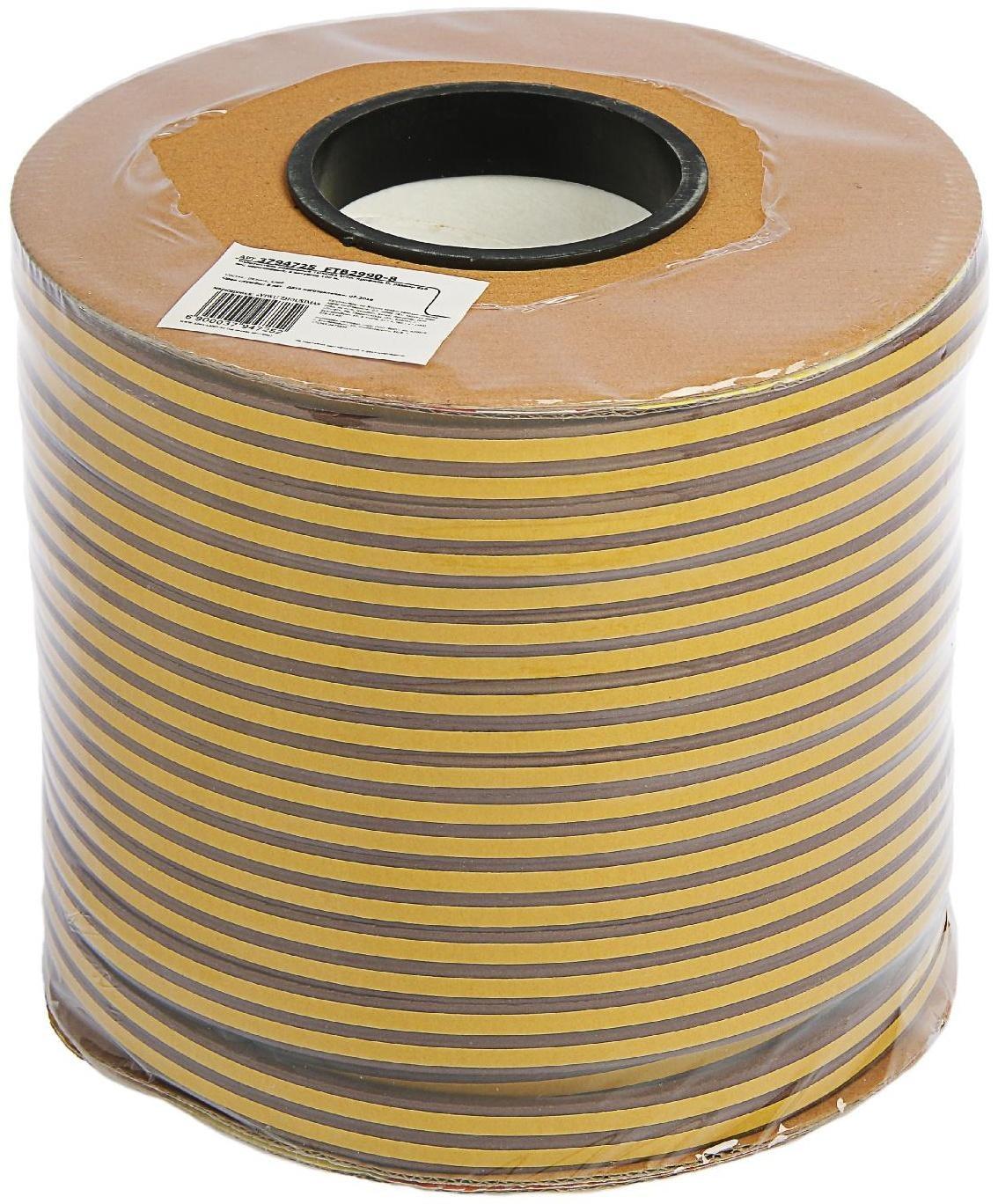 Уплотнитель резиновый ТУНДРА, профиль D, размер 9х8 мм, коричневый, в катушке 100 м