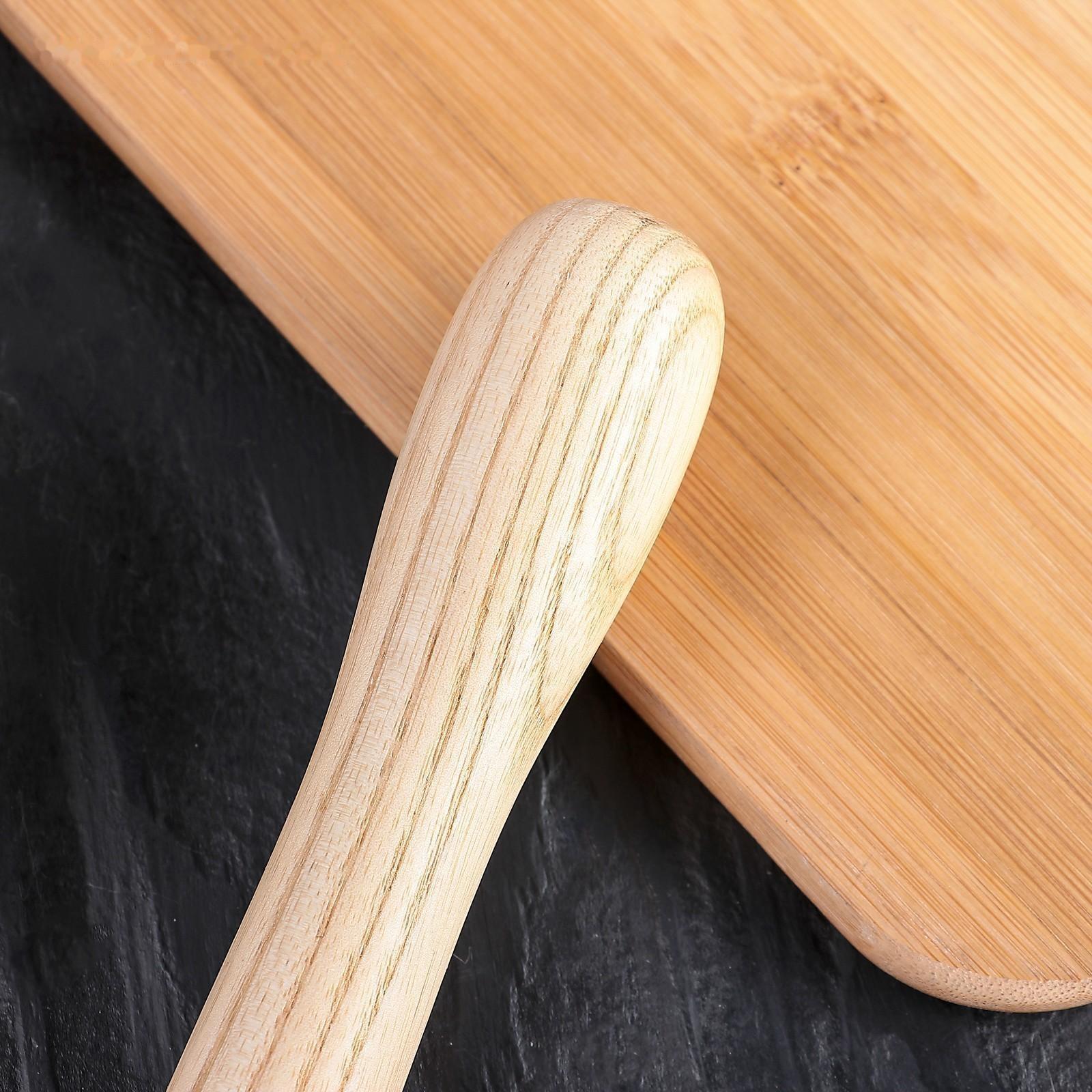 Нож для пиццы и теста Доляна «Кафу», 18,5 см, ручка из бразильской гевеи, цвет бежевый