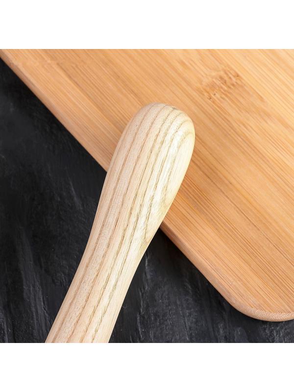 Нож для пиццы и теста Доляна «Кафу», 18,5 см, ручка из бразильской гевеи, цвет бежевый