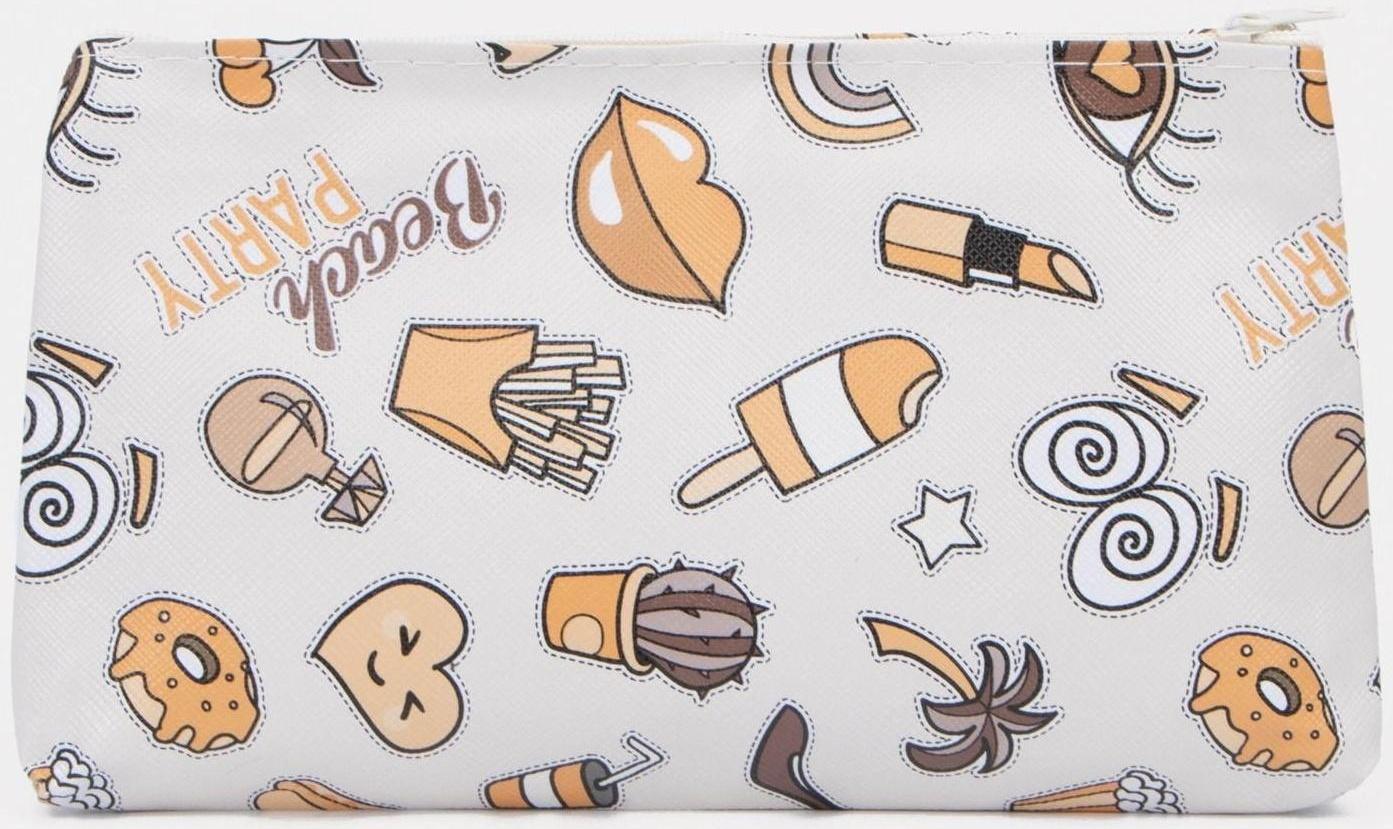 Косметичка на молнии, цвет белый