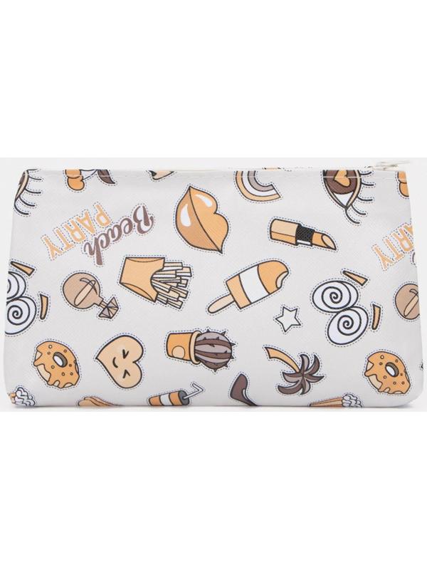 Косметичка на молнии, цвет белый