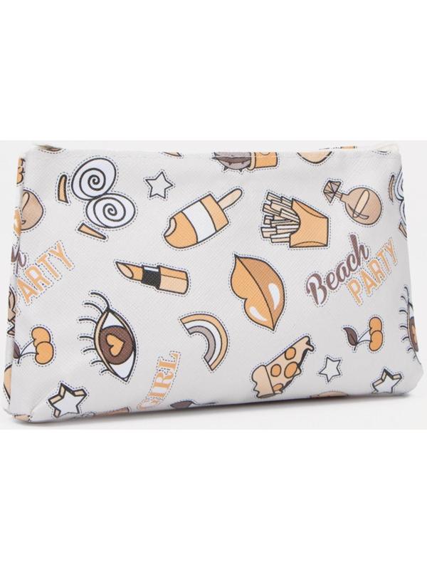 Косметичка на молнии, цвет белый