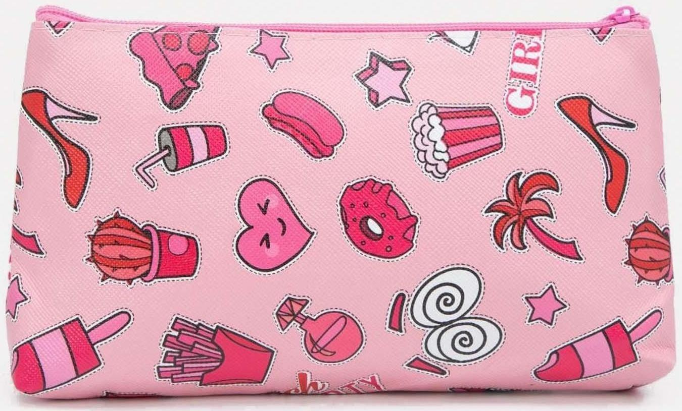 Косметичка на молнии, цвет розовый