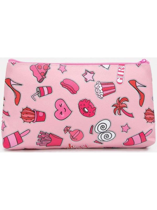 Косметичка на молнии, цвет розовый