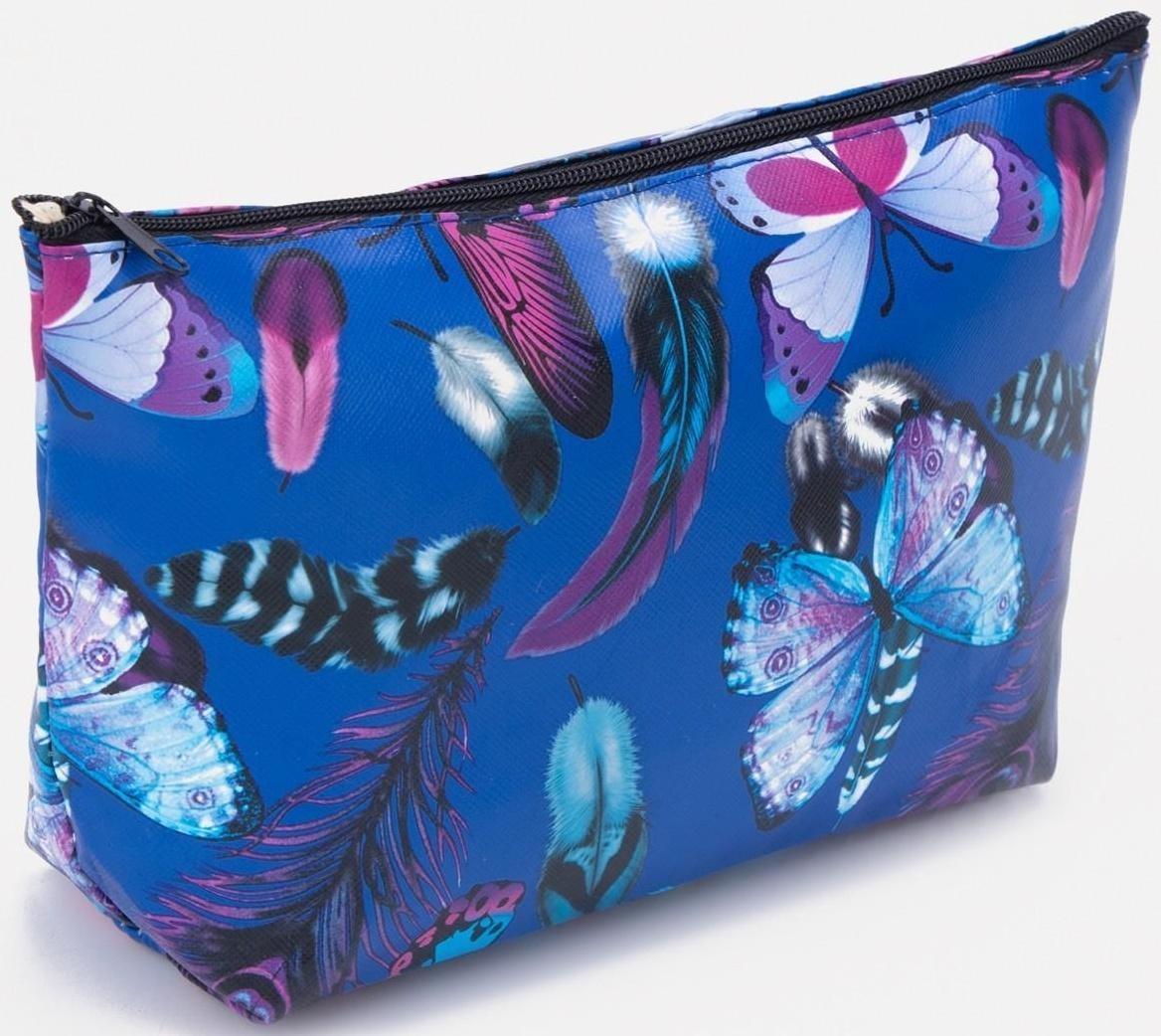 Косметичка на молнии, цвет синий