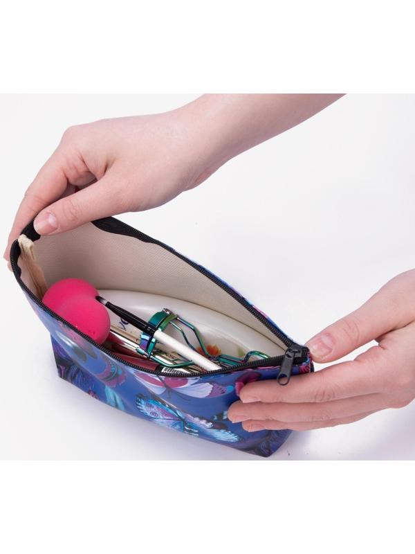 Косметичка на молнии, цвет синий