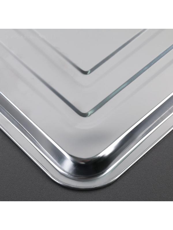 Противень из нержавеющей стали, 39×29×2 см, цвет хромированный