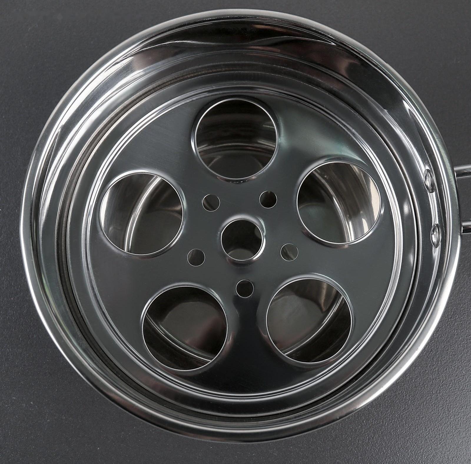 Пароварка-яйцеварка из нержавеющей стали «Вейлер», 18×22 см, стеклянная крышка, цвет хромированный